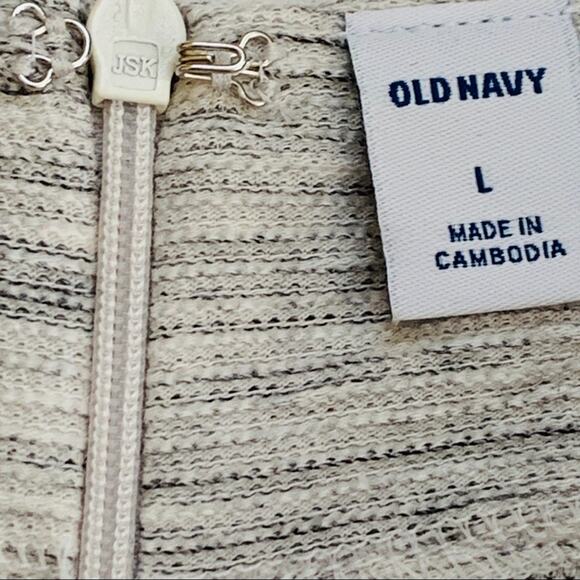 Old Navy Dress Light Gray Textured Scoop Neck 3/4 Sleeve Shift Dress Large NEW - Picture 2 of 13